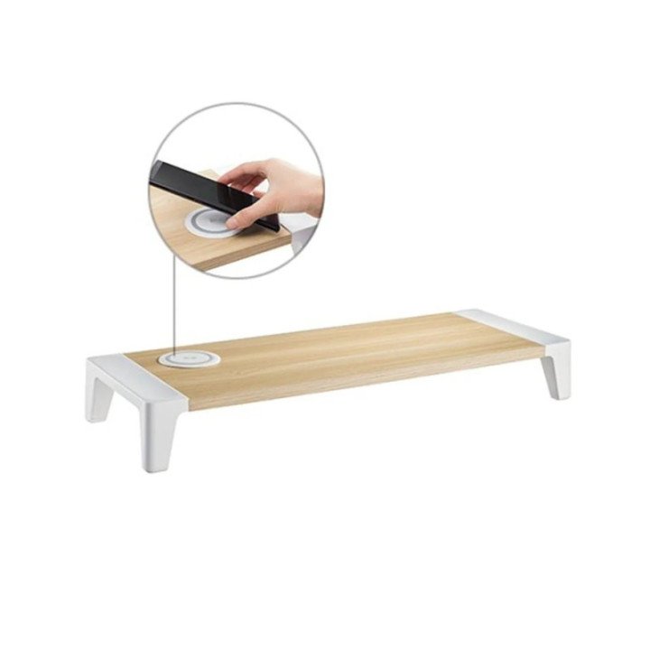 Soporte Monitor Elevador con Cargador Inalámbrico