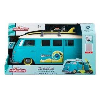 Majorette Combi Volkswagen 31 Cm Con Luz + 1 Coche De 7,5 Cm Color Celeste