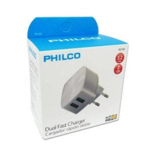 Cargador Rápido Doble 3.1 Philco 2 puertos USB