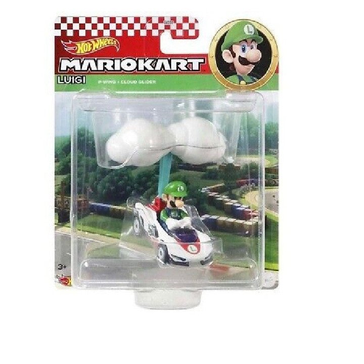 Coche a escala 1/12 de Luigi Glider de Mario Kart de Hot Wheels