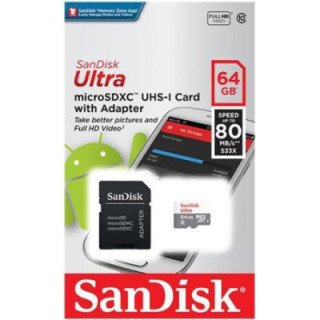 tarjeta de memoria sandisk 64gb ultra clase 10