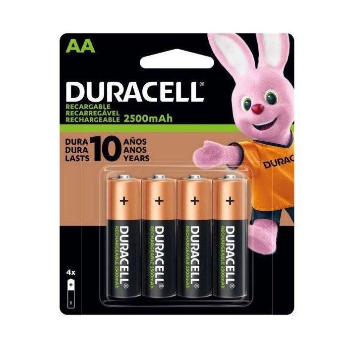 PACK 4 PILAS AA RECARGABLES DURACELL