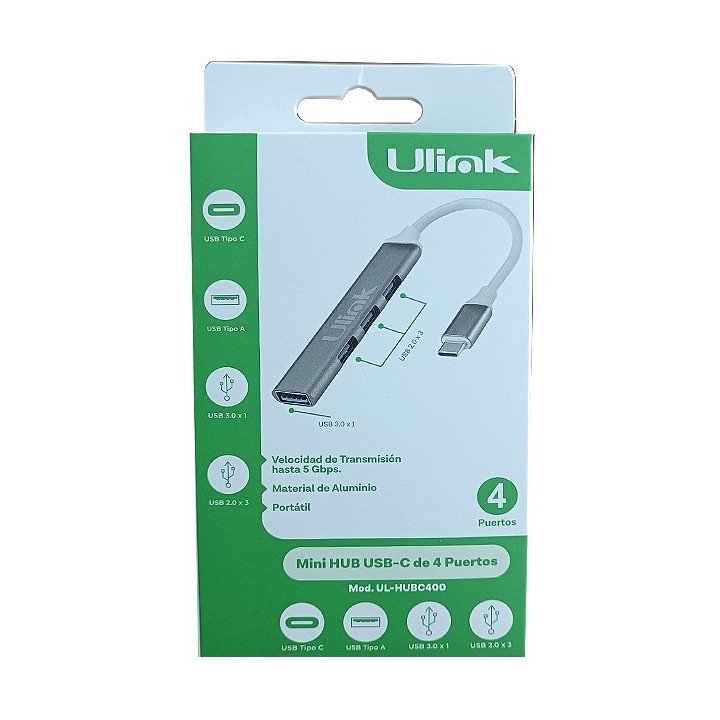 hub usb c de 4 puertos usb 3.0 ulink