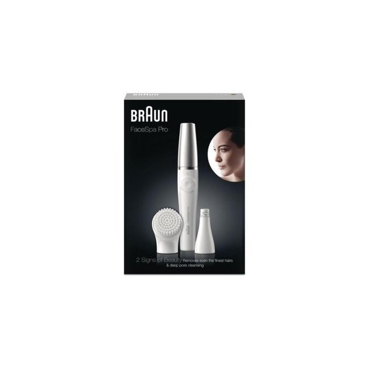 Braun FaceSpa Pro Beauty Set con depiladora facial para mujer, cepillo de limpieza facial