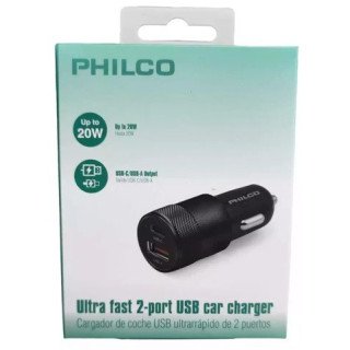CARGADOR AUTO 20W TIPO C Y USB