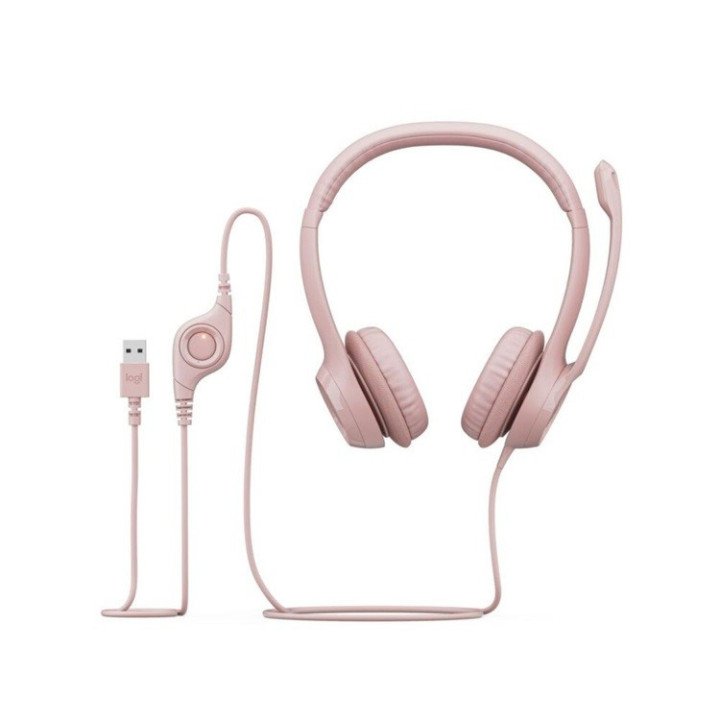 Audífonos de Diadema LOGITECH Alámbricos On Ear H390 USB Rosado