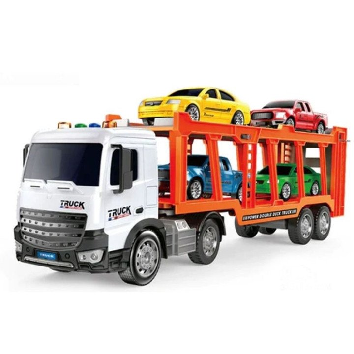 Juguete Camión de Remolque Con Luz y Sonido Con 4 Autos