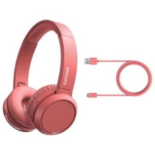 Philips Wireless On-Ear Headphones with Microphone in Red