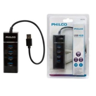 HUB Philco USB 3.0 de 4 Puertos Indicador de Luz