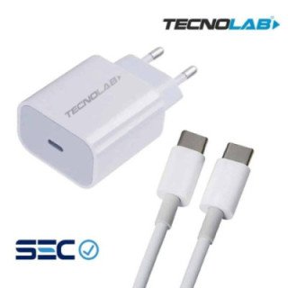CARGADOR DE PARED USB-C + CABLE USB-C A USB-C