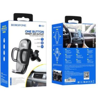 Borofone BH52 Windy air Holder Negro/Gris