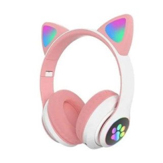 AUDIFONO OREJITAS CAT CON LUCES BLUETOOTH MONSTER AUDIO rosa