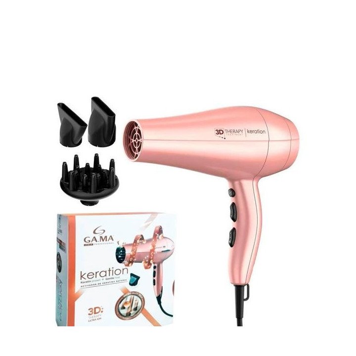 Secador pelo profesional Keratina iónico 3D 2300W rosado
