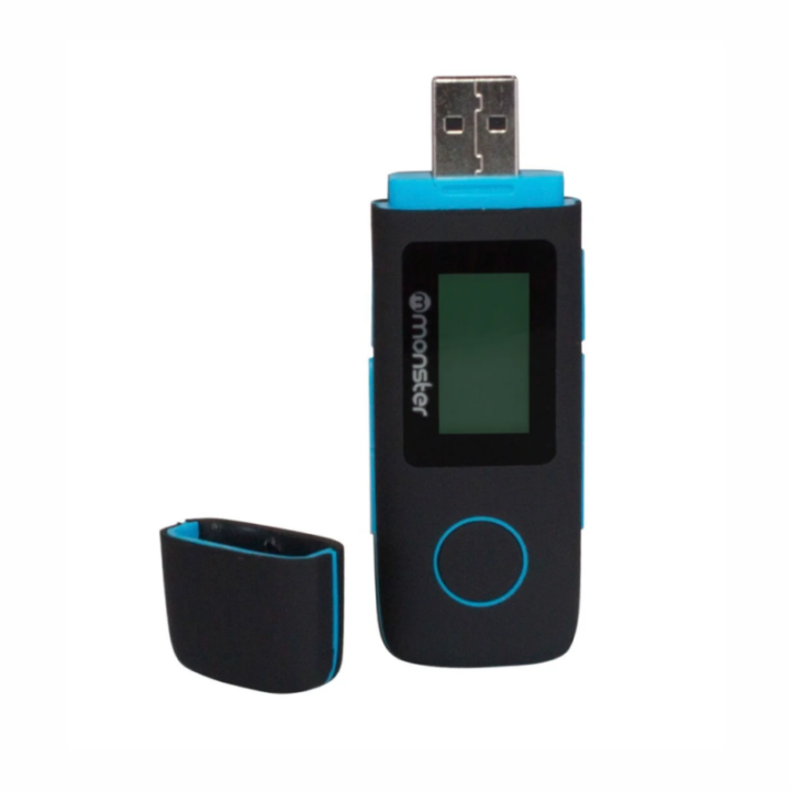 Reproductor Monster Mp3, 16gb, Radio FM, Puerto microSD, Con Grabador De Voz – celeste