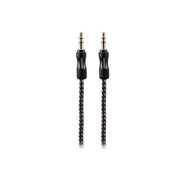Cable auxiliar 1,2 mts negro trenzado Philips