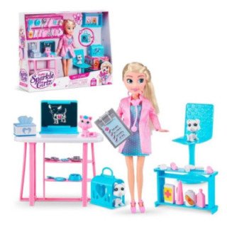 Playset Clinica Veterinaria Con MuÑeca De 27 Cms, Mascotas Y Accesorios Sparkle Girlz De Zuru