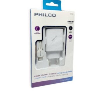 Cargador de Pared Philco Qualcom c puerto USB C y Cable Lightning