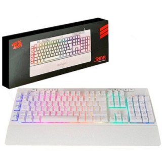 Teclado Gamer Redragon Shiva K512 RGB (Reposamuñecas, Español, Blanco)