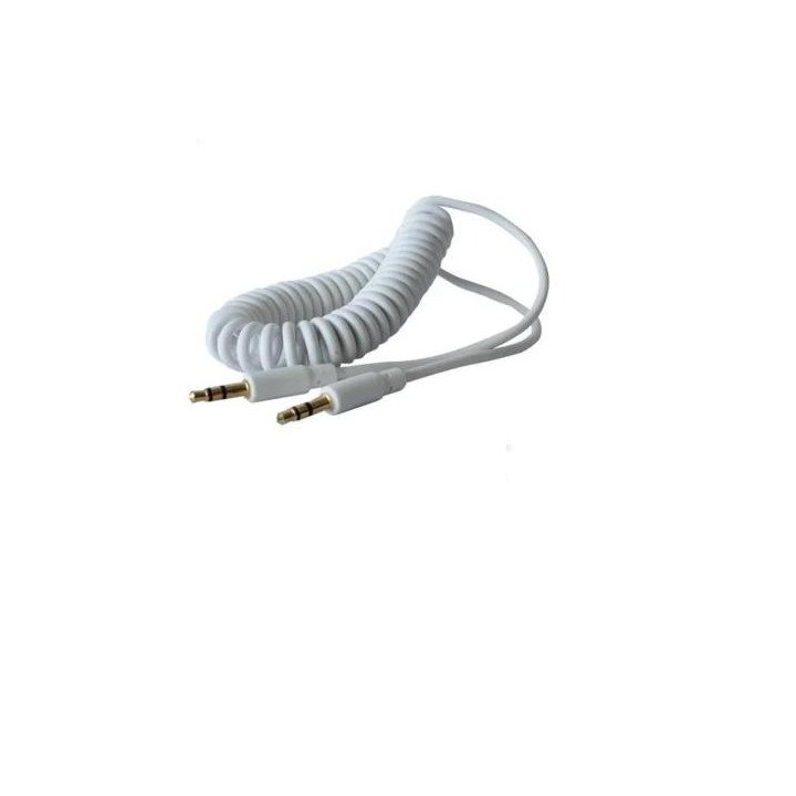 Cable Auxiliar 3.5mm Espiral 1.8 Metros Blanco